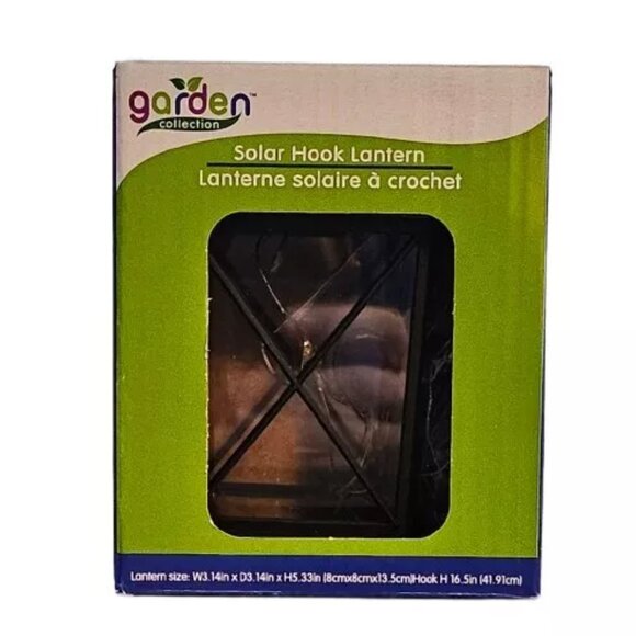 2 PACKS Of Garden Collection Solar Hook Lantern NEW in Box - Picture 2 of 3